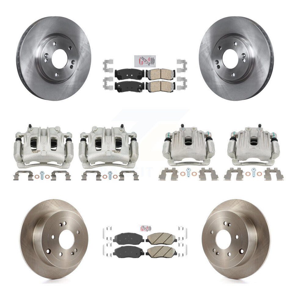Front Rear Brake Caliper Rotor And Ceramic Pad Kit (10Pc) For 2007-2009 Hyundai Santa Fe KC8-102340N