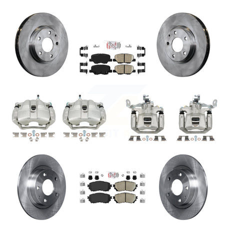 Front Rear Disc Brake Caliper Rotors And Ceramic Pads Kit (10Pc) For Mazda 6 KC8-102341N
