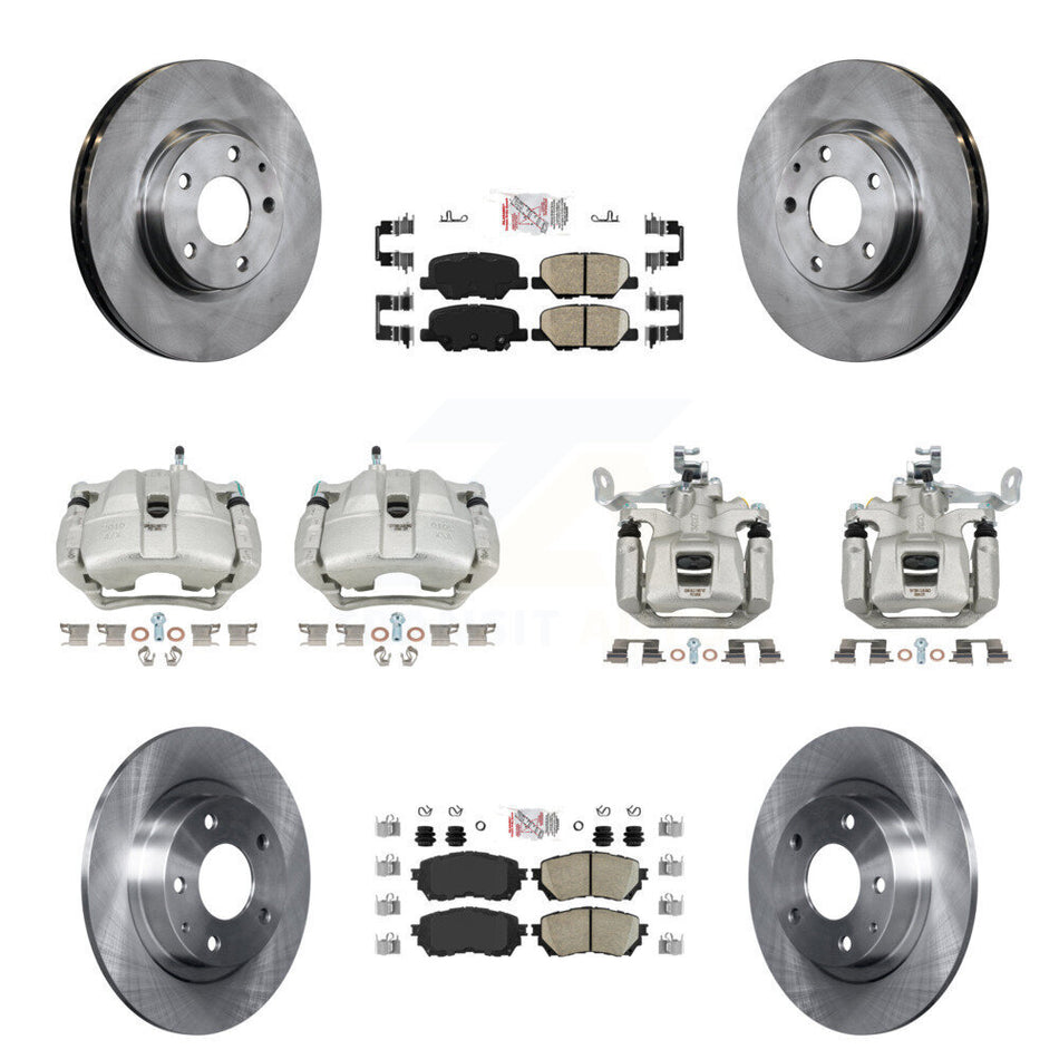 Front Rear Disc Brake Caliper Rotors And Ceramic Pads Kit (10Pc) For Mazda 6 KC8-102341N