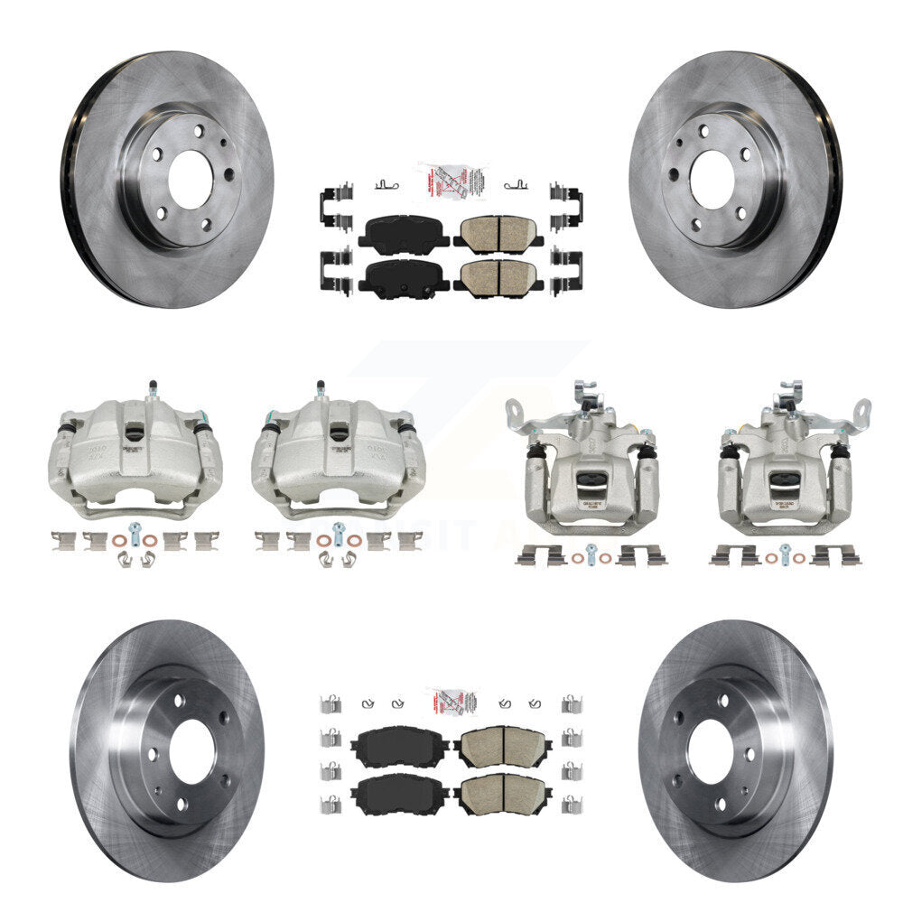 Front Rear Disc Brake Caliper Rotors And Ceramic Pads Kit (10Pc) For Mazda 6 KC8-102342N