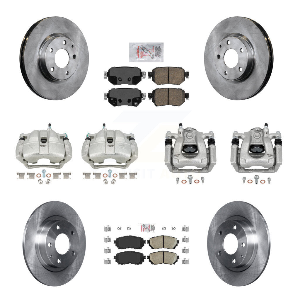 Front Rear Disc Brake Caliper Rotors And Ceramic Pads Kit (10Pc) For Mazda 6 KC8-102344N
