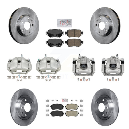 Front Rear Disc Brake Caliper Rotors And Ceramic Pads Kit (10Pc) For Mazda 6 KC8-102344N