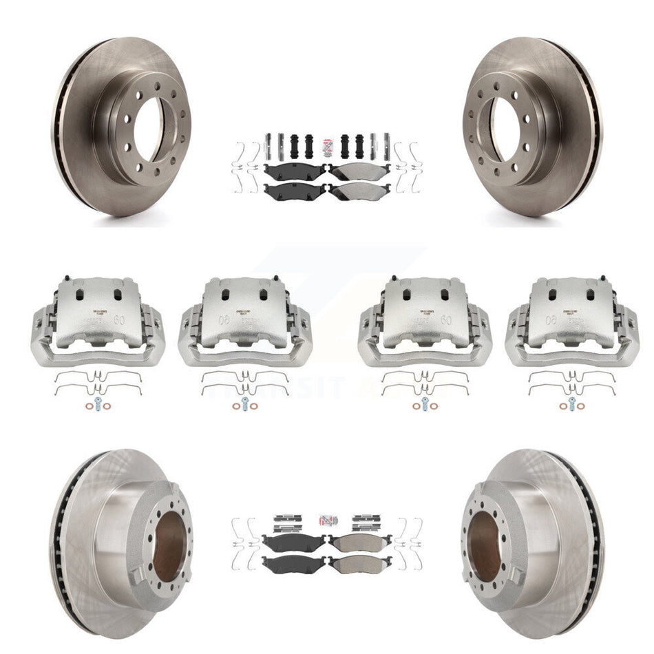 Front Rear Brake Caliper Rotors & Semi-Metallic Pad Kit (10Pc) For Ford F-450 Super Duty KC8-102356N