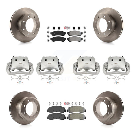 Front Rear Brake Caliper Rotors & Semi-Metallic Pad Kit (10Pc) For Ford F-450 Super Duty KC8-102365N