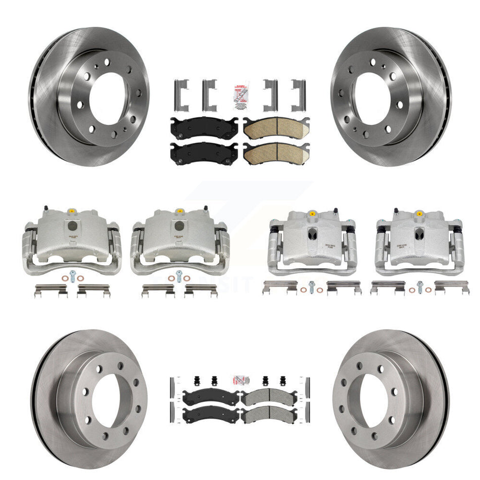 Front Rear Disc Brake Caliper Rotors And PADSMATERIAL Pads Kit (10Pc) For Chevrolet Silverado 2500 HD GMC Sierra 3500 Classic Suburban Yukon XL Avalanche KC8-102372N