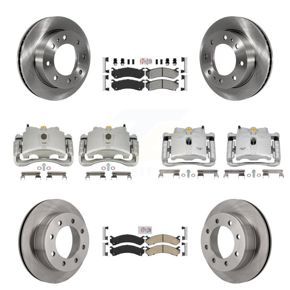 Front Rear Disc Brake Caliper Rotors And PADSMATERIAL Pads Kit (10Pc) For Chevrolet Silverado 2500 HD GMC Sierra 3500 Classic Suburban Yukon XL Avalanche KC8-102376N
