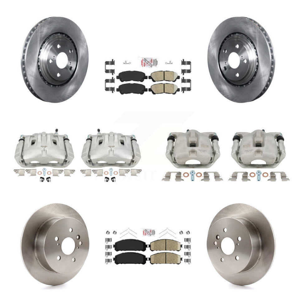 Front Rear Disc Brake Caliper Rotors And Ceramic Pads Kit (10Pc) For Toyota Highlander KC8-102385N