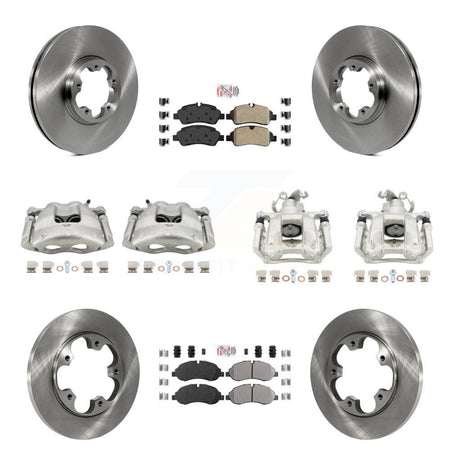 Front Rear Disc Brake Caliper Rotors & Semi-Metallic Pad Kit (10Pc) For Ford Transit-250 KC8-102394N