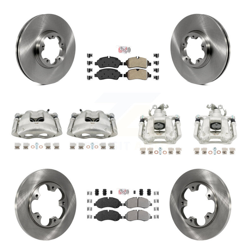 Front Rear Disc Brake Caliper Rotors & Semi-Metallic Pad Kit (10Pc) For Ford Transit-250 KC8-102394N
