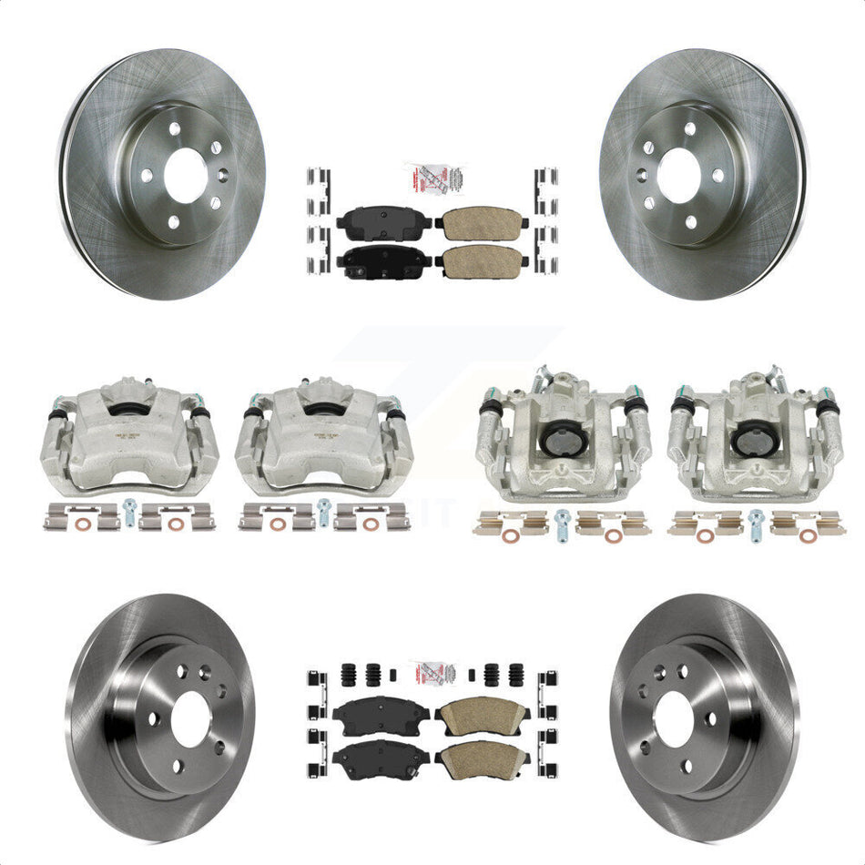 Front Rear Disc Brake Caliper Rotors And Ceramic Pads Kit (10Pc) For Chevrolet Cruze Limited KC8-102399N by Transit Auto