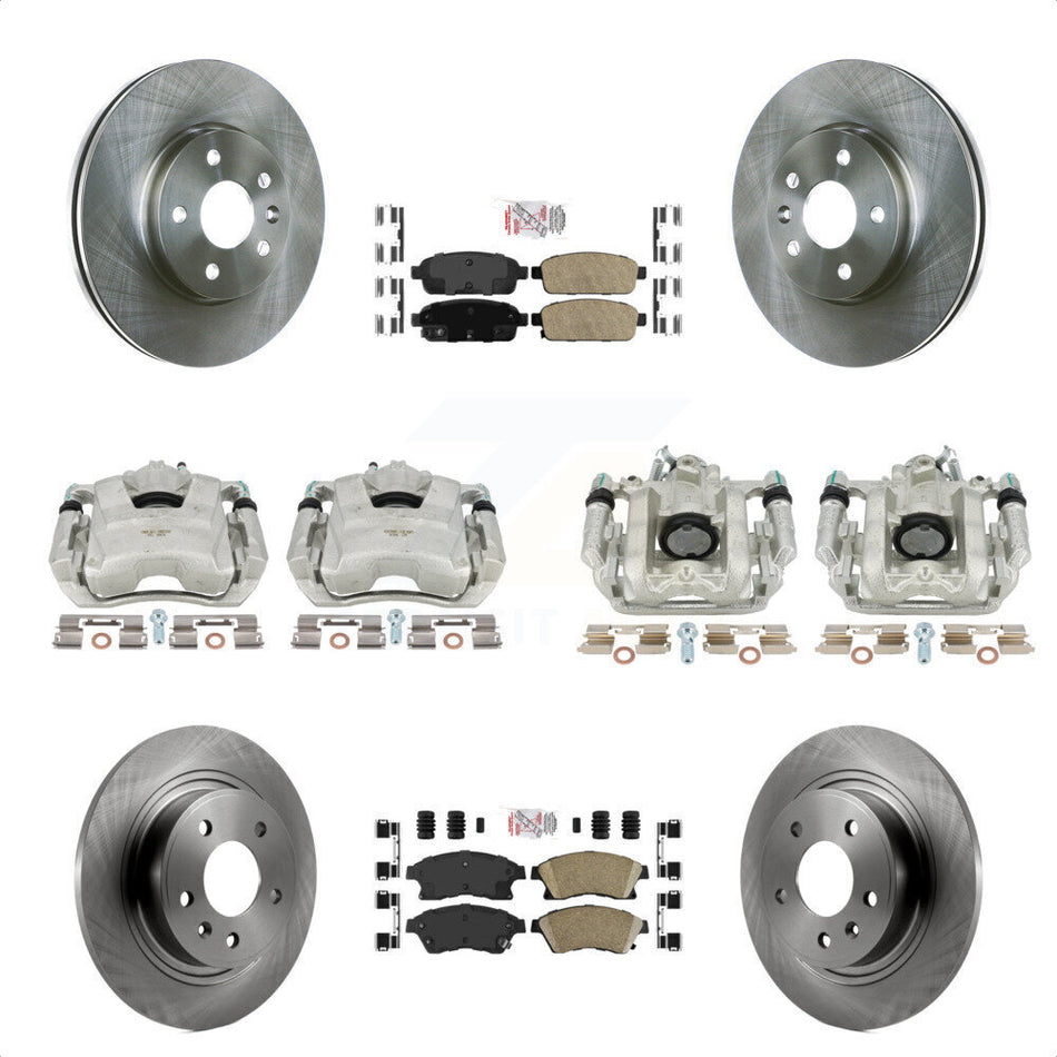 Front Rear Disc Brake Caliper Rotors And Ceramic Pads Kit (10Pc) For 2013 Chevrolet Cruze LT LTZ With 292mm Diameter Rotor KC8-102403N by Transit Auto