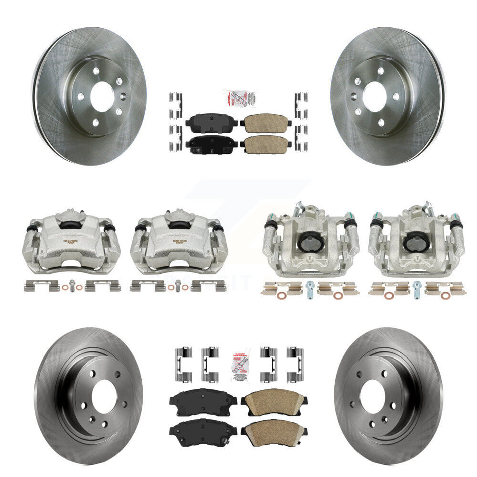 Front Rear Disc Brake Caliper Rotors And Ceramic Pads Kit (10Pc) For 2013 Chevrolet Cruze LT LTZ With 292mm Diameter Rotor KC8-102404N