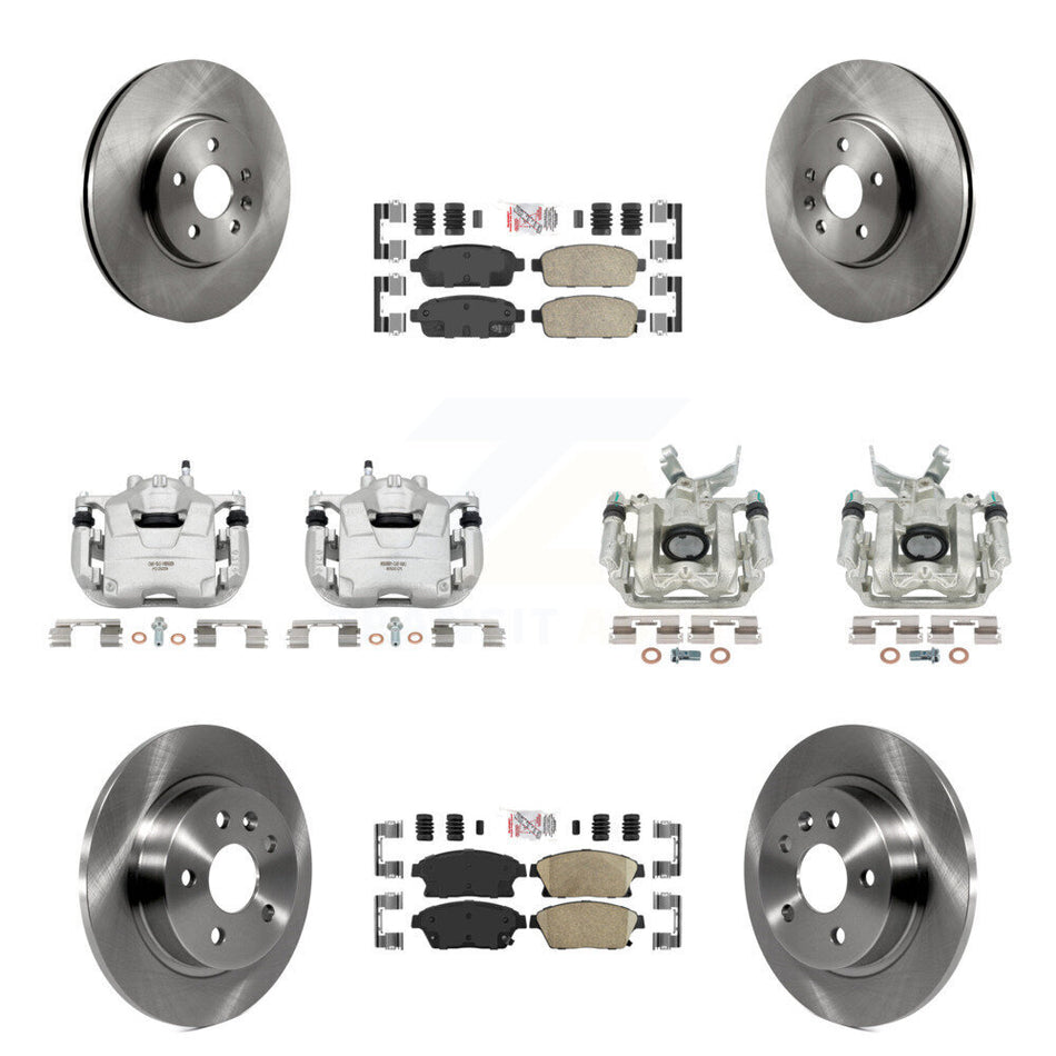 Front Rear Disc Brake Caliper Rotors And Ceramic Pads Kit (10Pc) For 2013-2017 Buick Encore Chevrolet Trax KC8-102409N