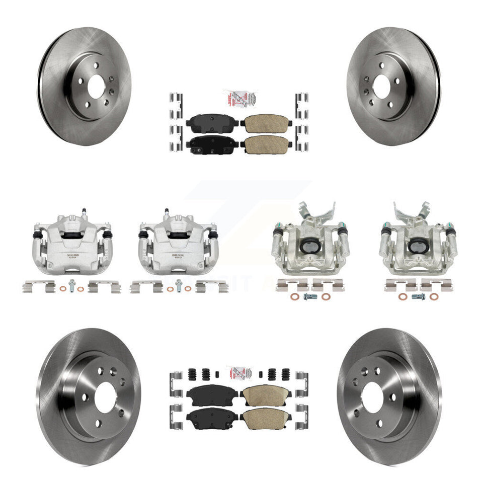 Front Rear Disc Brake Caliper Rotors And Ceramic Pads Kit (10Pc) For 2013-2017 Buick Encore Chevrolet Trax KC8-102411N