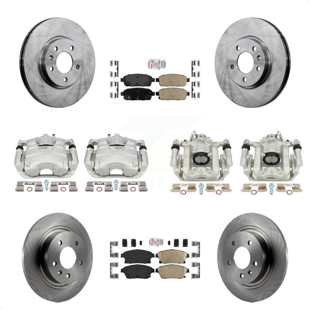 Front Rear Disc Brake Caliper Rotors And Ceramic Pads Kit (10Pc) For Chevrolet Cruze Volt KC8-102415N by Transit Auto