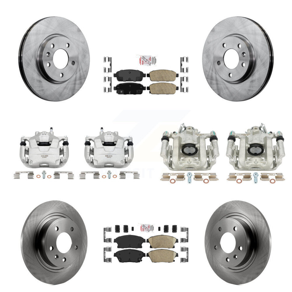 Front Rear Disc Brake Caliper Rotors And Ceramic Pads Kit (10Pc) For Chevrolet Cruze Volt KC8-102415N
