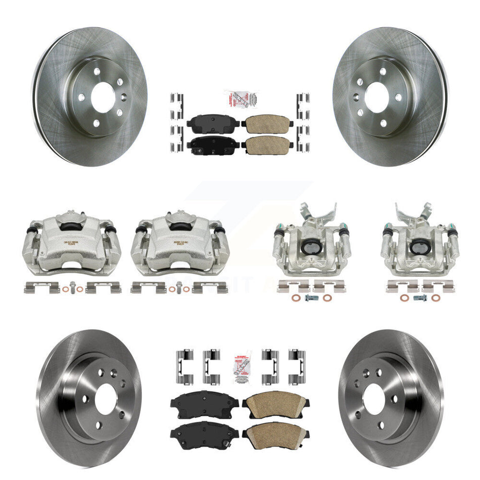 Front Rear Disc Brake Caliper Rotors And Ceramic Pads Kit (10Pc) For Chevrolet Sonic KC8-102420N