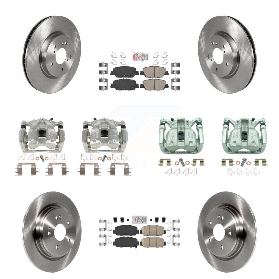 Front Rear Disc Brake Caliper Rotors And Ceramic Pads Kit (10Pc) For Honda CR-V KC8-102421N