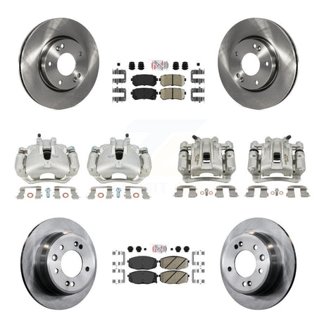 Front Rear Disc Brake Caliper Rotors And Ceramic Pads Kit (10Pc) For Hyundai Elantra KC8-102426N