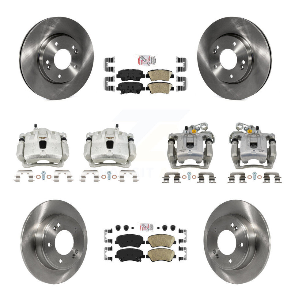 Front Rear Disc Brake Caliper Rotors And Ceramic Pads Kit (10Pc) For Hyundai Elantra KC8-102429N