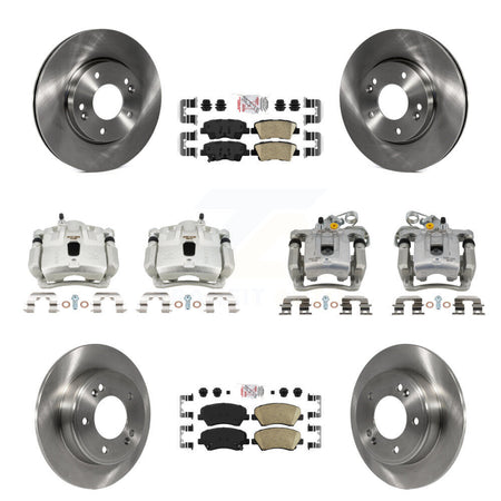 Front Rear Disc Brake Caliper Rotors And Ceramic Pads Kit (10Pc) For Hyundai Elantra KC8-102431N