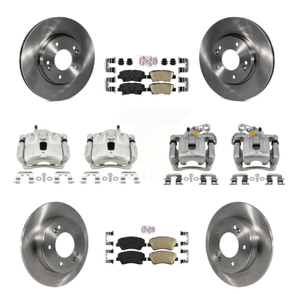 Front Rear Disc Brake Caliper Rotors And Ceramic Pads Kit (10Pc) For Hyundai Elantra KC8-102432N