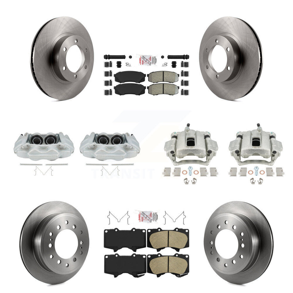 Front Rear Disc Brake Caliper Rotors And PADSMATERIAL Pads Kit (10Pc) For 2003-2009 Lexus GX470 KC8-102437N