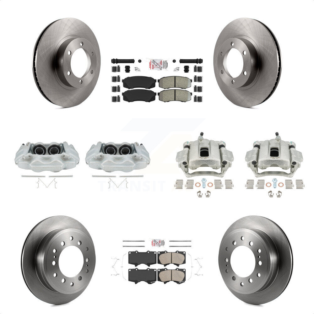 Front Rear Disc Brake Caliper Rotors And PADSMATERIAL Pads Kit (10Pc) For 2003-2009 Lexus GX470 KC8-102438N by Transit Auto