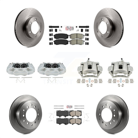 Front Rear Disc Brake Caliper Rotors And PADSMATERIAL Pads Kit (10Pc) For 2003-2009 Lexus GX470 KC8-102438N by Transit Auto