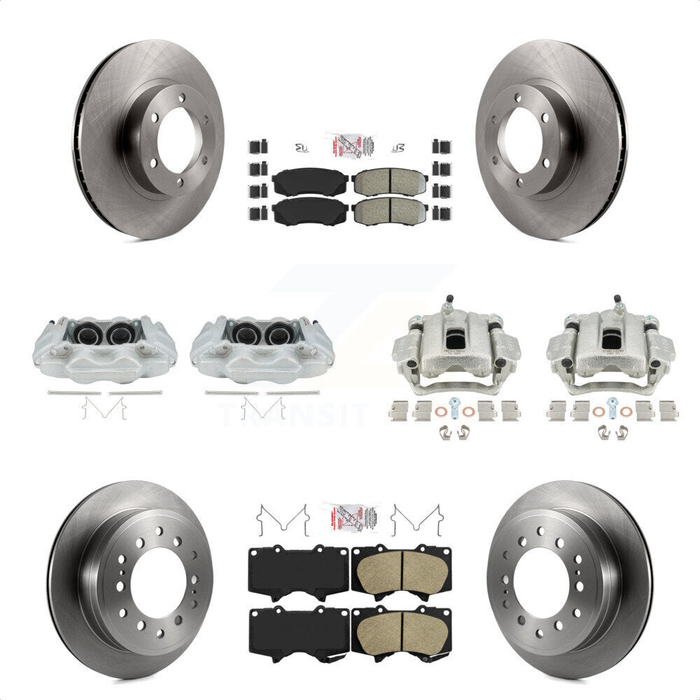 Front Rear Disc Brake Caliper Rotors And PADSMATERIAL Pads Kit (10Pc) For 2003-2009 Lexus GX470 KC8-102439N by Transit Auto