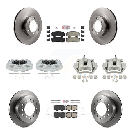 Front Rear Disc Brake Caliper Rotors And PADSMATERIAL Pads Kit (10Pc) For 2003-2009 Lexus GX470 KC8-102440N by Transit Auto