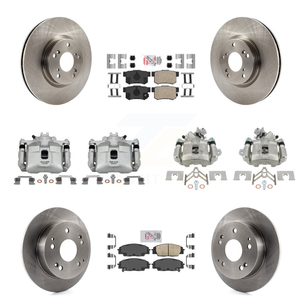 Front Rear Brake Caliper Rotor And Ceramic Pad Kit (10Pc) For 2002-2006 Acura RSX Type-S KC8-102451N