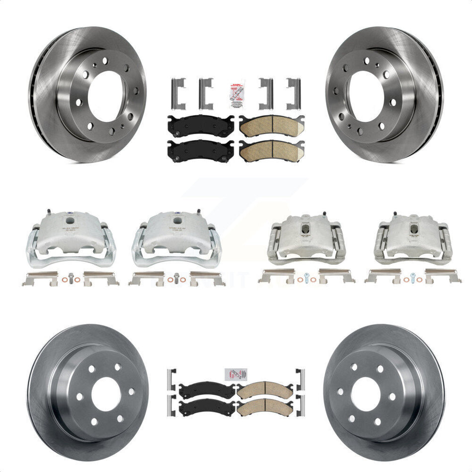 Front Rear Disc Brake Caliper Rotors And Ceramic Pads Kit (10Pc) For 2003 Chevrolet Silverado 2500 HD Suburban GMC Sierra KC8-102460N by Transit Auto