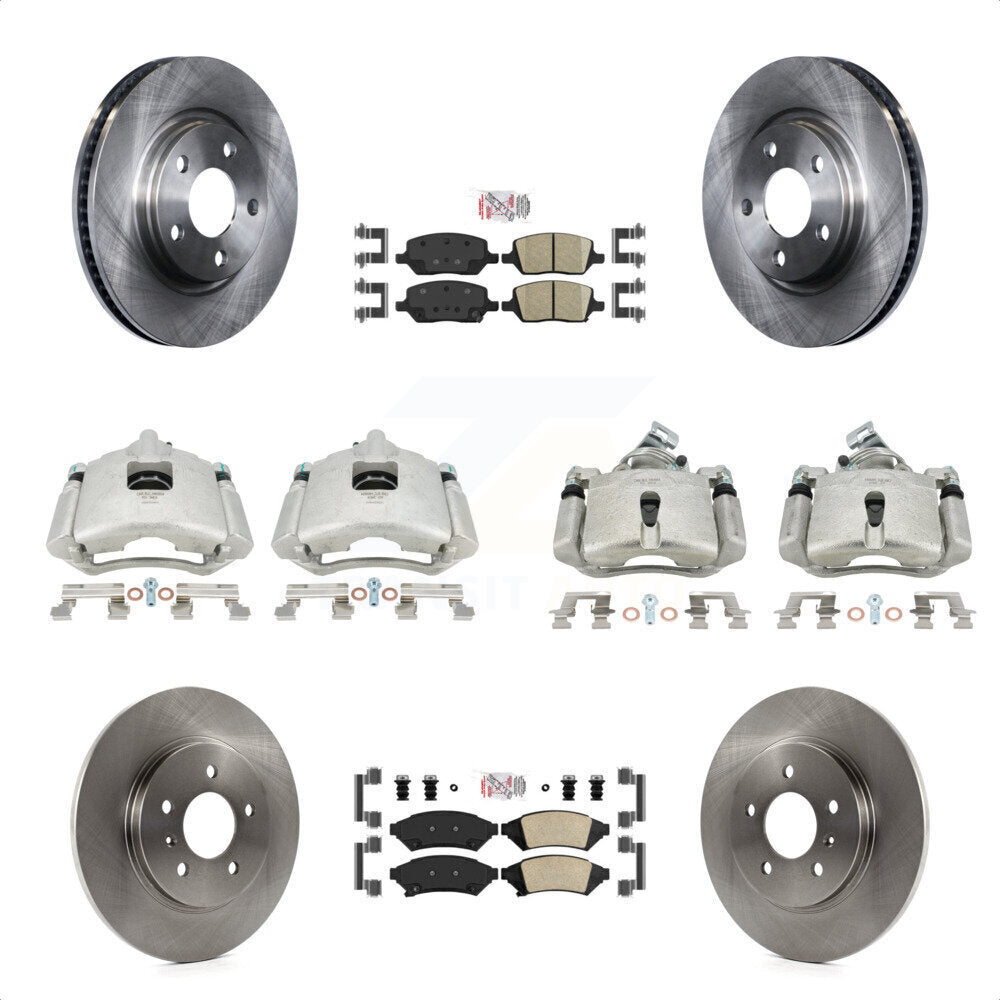 Front Rear Disc Brake Caliper Rotors And Ceramic Pads Kit (10Pc) For 2005 Chevrolet Uplander Pontiac Montana Buick Terraza Saturn Relay KC8-102467N by Transit Auto