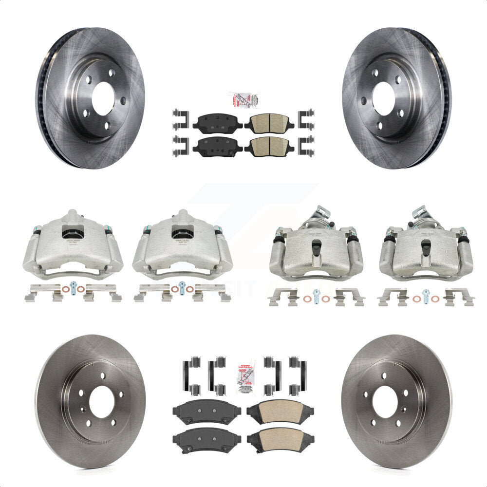 Front Rear Disc Brake Caliper Rotors And Ceramic Pads Kit (10Pc) For 2005 Chevrolet Uplander Pontiac Montana Buick Terraza Saturn Relay KC8-102468N by Transit Auto