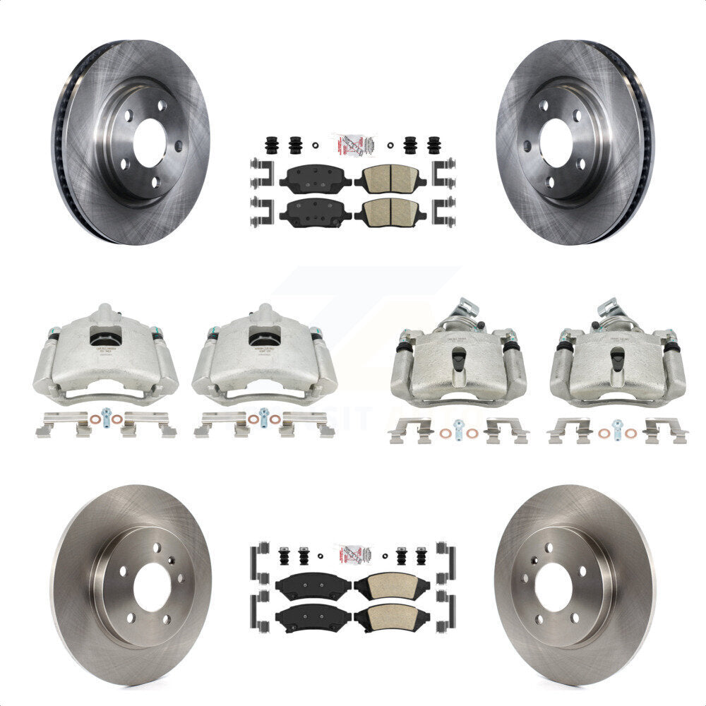 Front Rear Disc Brake Caliper Rotors And Ceramic Pads Kit (10Pc) For 2005 Chevrolet Uplander Buick Terraza Saturn Relay FWD KC8-102469N by Transit Auto