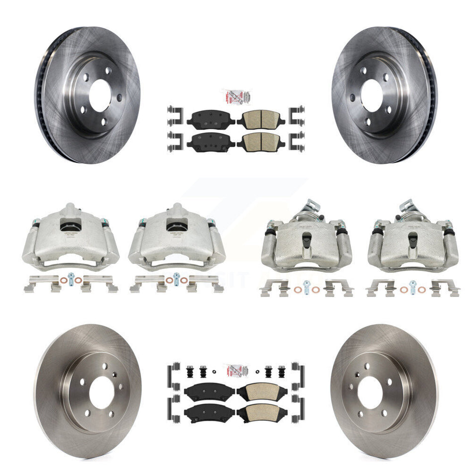 Front Rear Disc Brake Caliper Rotors And Ceramic Pads Kit (10Pc) For 2005 Chevrolet Uplander Buick Terraza Saturn Relay FWD KC8-102471N