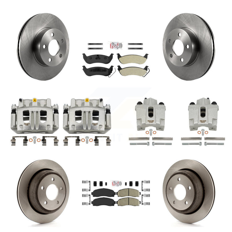 Front Rear Brake Caliper Rotors Ameribrakes Pad Kit (10Pc) For 2010-2011 Ford Ranger 4WD KC8-102474N