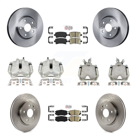 Front Rear Disc Brake Caliper Rotors And Ceramic Pads Kit (10Pc) For Chevrolet Impala Malibu KC8-102479N by Transit Auto