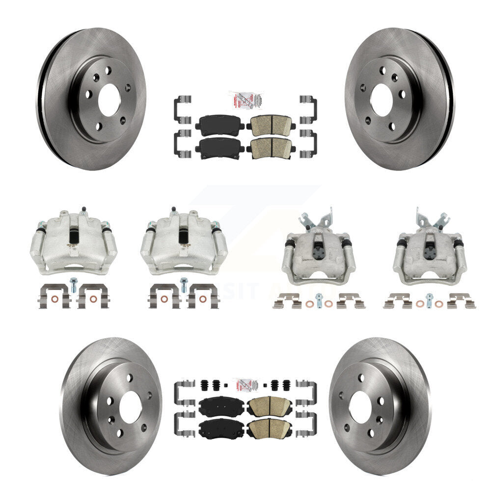 Front Rear Disc Brake Caliper Rotors And Ceramic Pads Kit (10Pc) For Chevrolet Malibu KC8-102484N