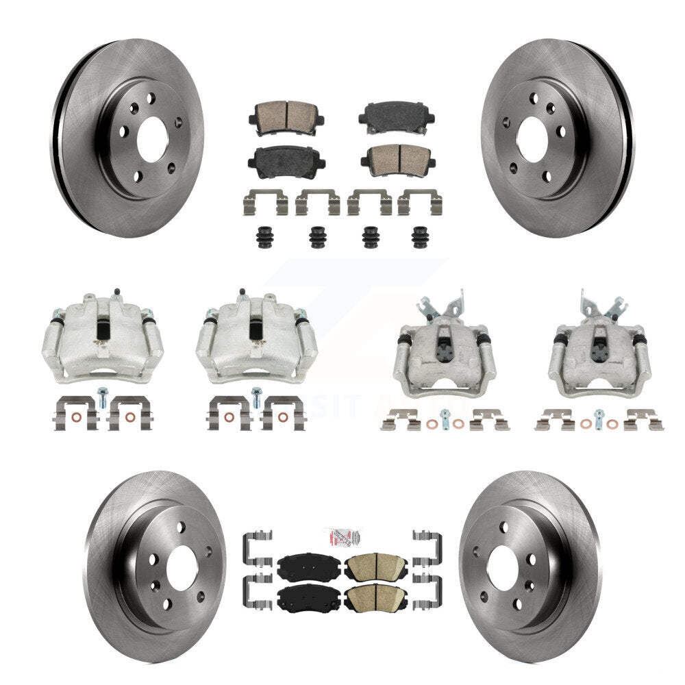 Front Rear Disc Brake Caliper Rotors And Ceramic Pads Kit (10Pc) For Chevrolet Malibu KC8-102485N