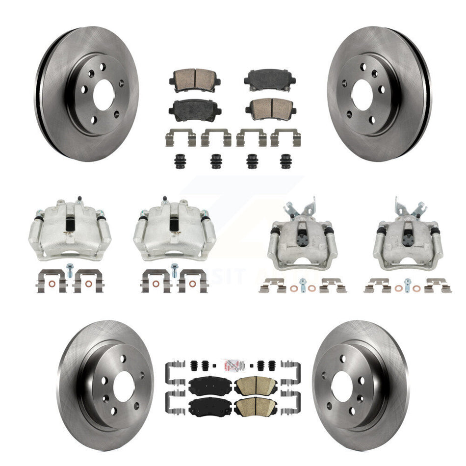 Front Rear Disc Brake Caliper Rotors And Ceramic Pads Kit (10Pc) For Chevrolet Malibu KC8-102486N