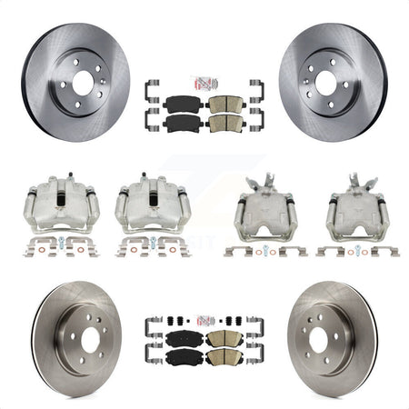 Front Rear Disc Brake Caliper Rotors And Ceramic Pads Kit (10Pc) For 2014-2015 Chevrolet Malibu 2.0L with Turbocharged With 17" Factory Wheels KC8-102488N by Transit Auto