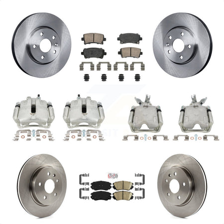 Front Rear Disc Brake Caliper Rotors And Ceramic Pads Kit (10Pc) For 2014-2015 Chevrolet Malibu 2.0L with Turbocharged With 17" Factory Wheels KC8-102489N by Transit Auto