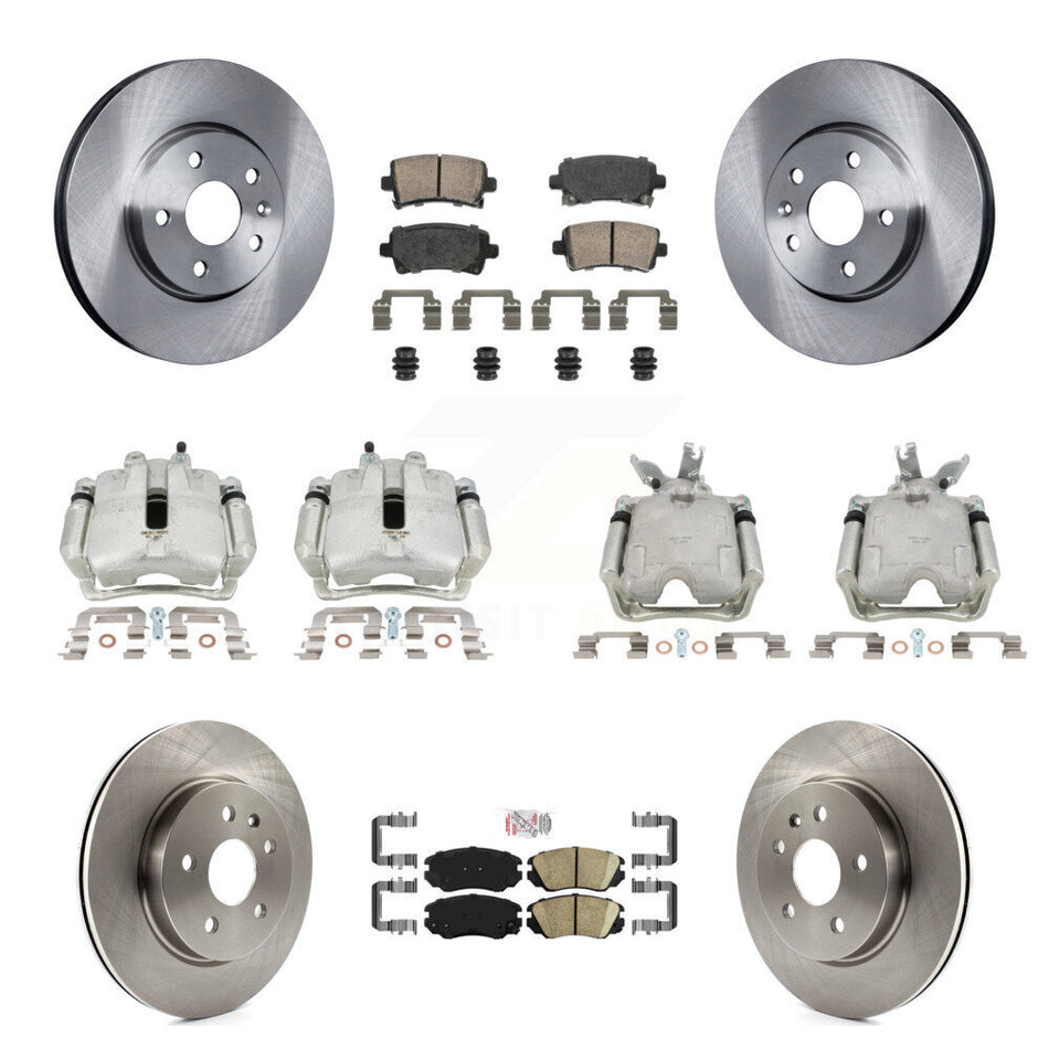 Front Rear Disc Brake Caliper Rotors And Ceramic Pads Kit (10Pc) For 2014-2015 Chevrolet Malibu 2.0L with Turbocharged With 17" Factory Wheels KC8-102489N