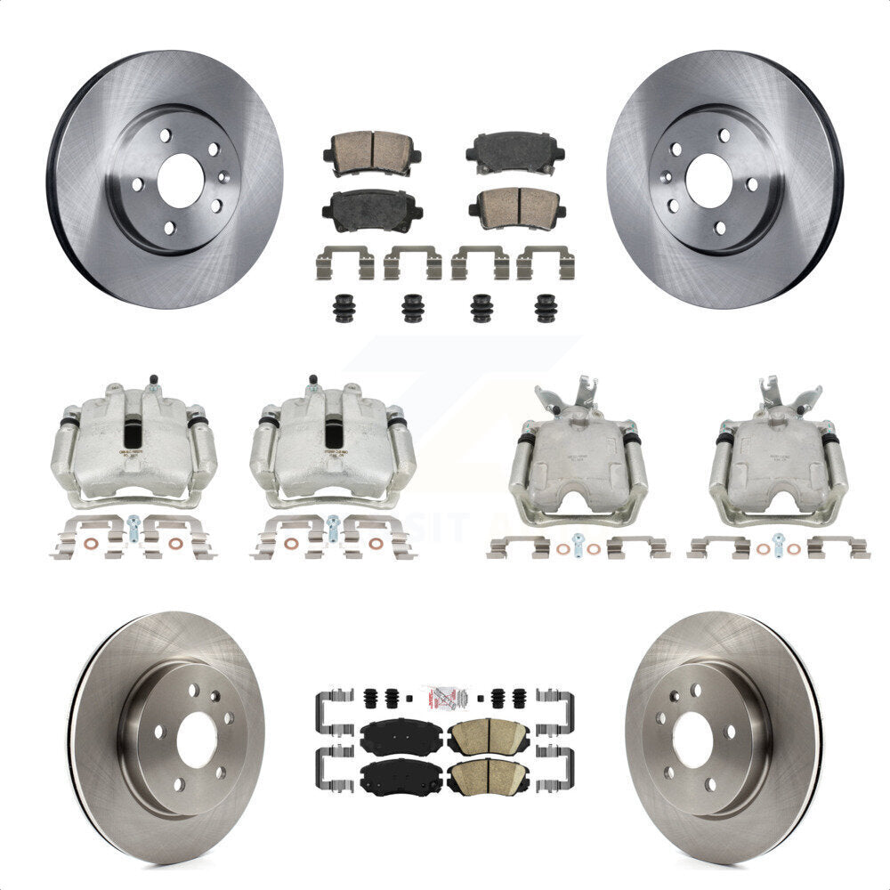 Front Rear Disc Brake Caliper Rotors And Ceramic Pads Kit (10Pc) For 2014-2015 Chevrolet Malibu 2.0L with Turbocharged With 17" Factory Wheels KC8-102490N by Transit Auto