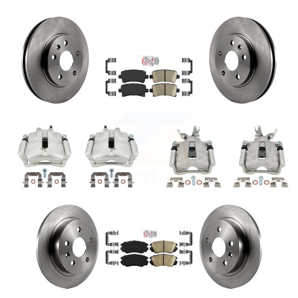 Front Rear Disc Brake Caliper Rotors Ceramic Pad Kit (10Pc) For Chevrolet Malibu Limited KC8-102491N