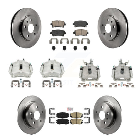 Front Rear Disc Brake Caliper Rotors Ceramic Pad Kit (10Pc) For Chevrolet Malibu Limited KC8-102493N