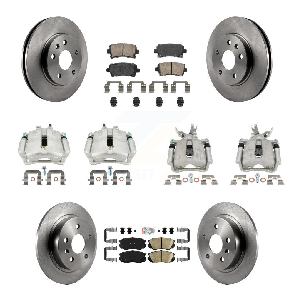 Front Rear Disc Brake Caliper Rotors Ceramic Pad Kit (10Pc) For Chevrolet Malibu Limited KC8-102494N