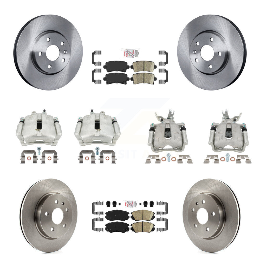Front Rear Disc Brake Caliper Rotors Ceramic Pad Kit (10Pc) For Chevrolet Malibu Limited KC8-102496N